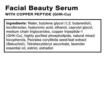 Facial Beauty Serum with Copper Peptide (GHK-Cu)
